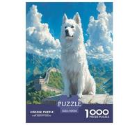 Japanese Spitz Jigsaw Puzzles Puzzles for Adults Kids. 1000 Pieces Impossible Challenge Toy Educational Games Home Decoration for Adults& Kids Age 14 Years Up 70x50cm/1000pcs
