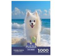 Japanese Spitz Jigsaw Puzzles Puzzles for Adults Kids. 1000 Pieces Impossible Challenge Toy Educational Games Home Decoration for Educational Games Gifts 38x26cm/1000pcs
