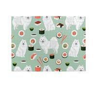 Japanese Spitz Sushi Samoye Dog,500 Pieces Puzzles for Adults-Wooden Jigsaw Puzzle for Adults Elderly