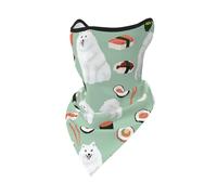 Japanese Spitz Sushi Samoye Dog Windproof Mask,Neck Gaiter Winter Motorcycle Face Cover