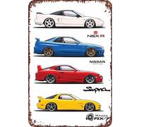 Japanese Sport Cars JDM Patent Retro Funny Metal Signs Tin Sign,Outdoor Home Wall Decoration,：8x12inch