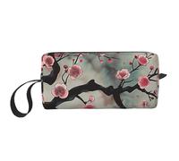 Japanese Spring Plum Floral 1 Printed Makeup Bag Simple Travel Cosmetic Bags Waterproof Cosmetic Case Toiletry Bag Organizer for Women Mom Girls