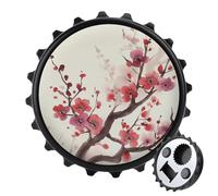 Japanese Spring Plum Floral Bottle Opener Fridge Magnets Decorative Refrigerator Magnet Beer Openers Funny Magnetic Bottle Opener Wall Mounted Corkscrew for Home Bar Kitchen Party Use