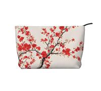 Japanese Spring Plum Floral Corduroy Makeup Bag, Stylish and Durable, Portable and Lightweight