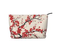 Japanese Spring Plum Floral Corduroy Makeup Bag, Stylish and Durable, Portable and Lightweight