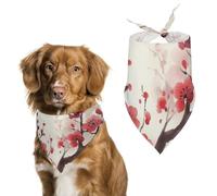 Japanese Spring Plum Floral Dog Bandana, Soft Breathable Pet Scarf, Personalized Dog Bib Kerchief for Small Medium Large Dogs Cats, Exquisite Pet Neckerchief for Daily Wear, Travel, Party