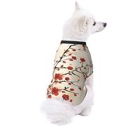 Japanese Spring Plum Floral Dog Pet Clothes - Security Printed Pet Sweaters, Coat Winter for Small Medium Large Dogs Cats, Cozy Apparel Casual Fashion Costume, Cute Pet Pullover Sweater.