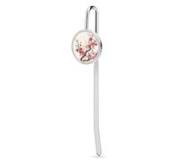 Japanese Spring Plum Floral Metal Bookmark 1.2" Personalized Book Marks Hook Funny Bookmarks for Women Men Cute Bookmark for Teachers Friends Reading Cool Book Marker Book Lover Gifts