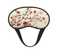 Japanese Spring Plum Floral Print Adjustable Eye Cover for Sleeping, Comfortable, Pressure-Free and Breathable Sleeping Masks