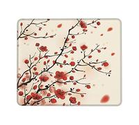 Japanese Spring Plum Floral Print Mouse Pad Square Mouse Mat Non-Slip Mousepad Large Gaming Mouse Mat For Office Laptop 10 x 12 inch