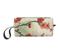 Japanese Spring Plum Floral Printed Makeup Bag Simple Travel Cosmetic Bags Waterproof Cosmetic Case Toiletry Bag Organizer for Women Mom Girls