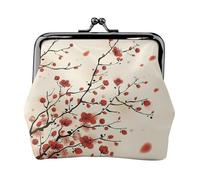 Japanese Spring Plum Floral Printing Lightweight Coin Purse, Minimalist Wallet for Coffee Runs and Local Outings