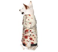 Japanese Spring Plum Floral Small Pets Wear Hoodies,Dog Jumper Sweatshirt,Warm And Lightweight, Soft Texture, Easy To Wear