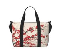 (Japanese Spring Plum Floral) Waterproof Lightweight Hand Travel Bag - Large Carry-On for 3-5 Day Trips | Air Travel, Sports, Weekend Use | Men & Women (1-Pack)
