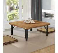Japanese Square Folding Coffee Table Compact Dining & Study Table for Living Room Computer Desk Small Brown Table (Size: 60x30cm)