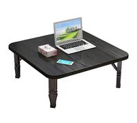 Japanese Square Folding Coffee Table Compact Study & Dining Table for Living Room & Bedroom Small Computer Desk Black (60x30cm) Modern Design & SpaceSaving