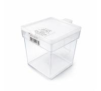 Japanese Stackable Kitchen Storage Pot with 5ml Measuring Spoon, 400ml White Condiment Jar for Salt & Sugar, BPA-Free, Made in Japan (Clear/White)