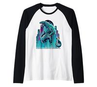 Japanese Steampunk Monster Lizard Robot Anime Manga Japan Raglan Baseball Tee