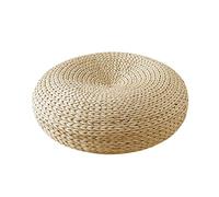 Japanese Straw Futon Knitted Round Seat Cushion, Tatami Floor Cushion Seat Cushion, Hand Woven Tatami Cushion Best for Zen, Round Padded Room Floor Straw Mat for Outdoor Use, 15,7 * 5,91 Zoll