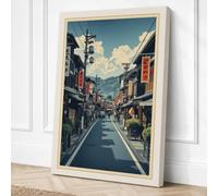 Japanese Street at Noon Canvas Wall Art Print 18x12 Inch