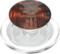 Japanese Street Night Lanterns Moonlit Scene PopSockets PopGrip for MagSafe