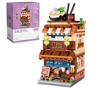 Japanese Street View Ramen Restaurant Mini Building Blocks Set, Modular House Model Set, 412 Pcs Building Kit, Construction Toy Sets for Kids and Adults, Not Compatible with Leg (1654)