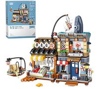 Japanese Street View Seafood Store Mini Building Blocks, MOC Creative Japanese Toys for Girls 6-12 Years Old, 790 PCS Simulation Architecture Construction Toy (Not Compatible with Lego)
