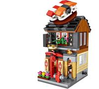 Japanese Street View Series Architecture Building Blocks, 420 Pieces, Japanese Architecture Mini House Model, Modular House Building Blocks, Not Compatible with Large Brands