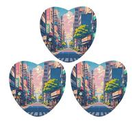 Japanese Streets Car Air Freshener, 3 Pcs Love form Hanging Air Freshener Cards, Long Lasting Fragrance Scented Cards for Car, Home, Office Gray-style