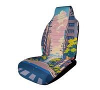 Japanese Streets Car Seat Covers Universal, 1PCS Carseat Protector - Stretchable Fabric, Anti-Slip Elastic Car Seat Protector for Cars, SUV, Trucks