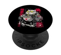 Japanese Streetwear Fatty Cat Eats Ramen Cyberpunk Y2K Anime PopSockets Adhesive PopGrip