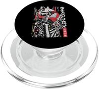 Japanese Streetwear Skeleton Cat Samurai Cyberpunk Y2K Anime PopSockets PopGrip for MagSafe