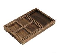 Japanese Style 7 Piece Tea Serving Tray Set Made from Natural Paulownia Wood for Beverage Presentation and Daily Table Rituals (A)