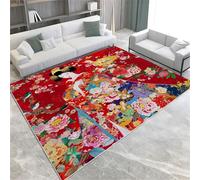 Japanese Style Area Rug Rugs for Living Room Bedroom 80 x 150 cm Red kimono girl Floor Mat Printed Design Soft Rugs Large Carpet for Dining Home Office Kitchen
