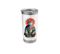 Japanese Style Art Yamabushi Wolf Wolves Stainless Steel Insulated Tumbler