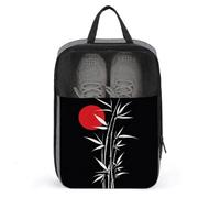 Japanese-Style Bamboo Red Sun Shoe Bag for Travel Daily Use Anti-dust Storage Carrier Golf Shoe Pouch