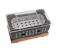 Japanese Style Barbecue Grill Portable Barbecue Grill Fast Heating Rectangular Calligraphy Aluminum Charcoal Grill Japanese Tabletop Home Barbecue Tools (M)