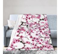 Japanese-Style Blanket Cherry Blossoms Throw Blanket Fluffy Fleece Blanket Large 3D Printing Warm Flannel Blankets 200x240 cm Super Soft Cozy Plush Blanket for Travel Couch Sofa Bed Y2337
