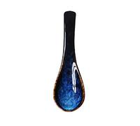 Japanese Style Blue Ceramic Soup Spoon Retro Ramen Bowl Soup Spoon Rice Spoon Creative Spoon