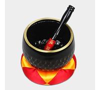 Japanese Style Buddhism Decoration Brass Black Singing Bowls with Silk Cushion and Striker 3.5-9inch (Size : 10cm) (5cm)