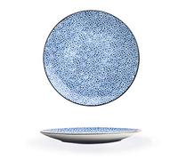 Japanese Style Ceramic Crockery Floral Blue Dinnerware Tableware Accessory Meals Noodles Serving Dip Condiments Rice Sushi Tableware Accessories (8.5" Plate)