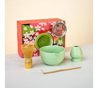 Japanese Style Cherry Blossom Matcha Tea Set Crafted Ceramic Bowl with Rim Baiben Li Colored Box High end Luxury Gift Ensemble Exquisite Craftsmanship Non Lead Glaze Stain Ideal for Ent