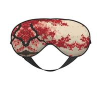 Japanese Style Cherry Blossoms Print Sleep Mask Silk Eye Cover Soft Satin Blindfold Elastic Strap Night Eyeshade Travel Nap for Women Men