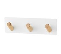 Japanese Style Coat Hook Rail with 3 Hooks, Metal Coat Hook Rack Wooden Decorative Hooks Rail for Coat, Scarf, Bag, Towel, Key, Hat