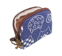 Japanese Style Coin Purse Half Round Canvas Change Bag for Women