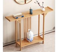 Japanese Style Console Table, Bamboo Sofa Table Behind The Couch, 2-Tier Narrow Long Entryway Table for Living Room, Hallway(39 Inch, Natural)