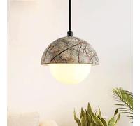 Japanese Style Creativity Natural Stone Hallway Pendant Light Retro Industry Mini Bedhead Hanging Lamp Mid Century Modern Natural Yellow Travertine Chandelier for Kitchen Island Ca