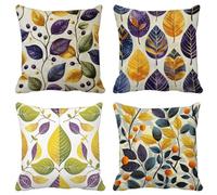 Japanese Style Cushion Covers 40 X 40 Set of 4 Square Outdoor Cushions Waterproof Soft Decorative Pillows Covers Modern And Simple Pattern Design with Invisible Zipper for Livingroom Home Decor K-20Q