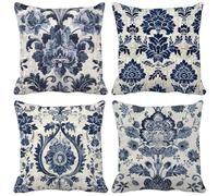 Japanese Style Cushion Covers 55cm x 55cm, 4 Pack Outdoor Cushions Waterproof Soft Sofa Pillows Modern And Simple Pattern Design Double-Sided Printing Pillow Covers, Home Decor Aesthetics h21-8T