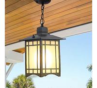 Japanese-Style Decoration Waterproof Outdoor Hanging Lights Square Frame Lampshade Ceiling Pendant Light Aluminum Hanging Suspension Lamp Garden Balcony Corridor Aisle Porch Chandelier E27 It's so